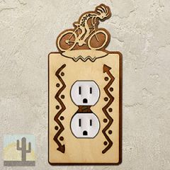 167510 - Bicyclist Cycling Theme Single Outlet Cover in Natural Birch