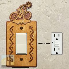 167521R - Bicyclist Cycling Theme Single Rocker Switch Plate in Golden Sienna