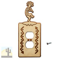 167610 - Dancing Kokopelli Southwestern Decor Single Outlet Cover in Natural Birch