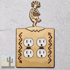 167615 -  Dancing Kokopelli Southwestern Decor Double Outlet Cover in Natural Birch