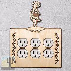 167616 -  Dancing Kokopelli Southwestern Decor Triple Outlet Cover in Natural Birch