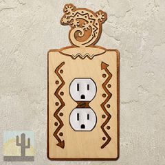 167910 - Curled Gecko Southwestern Decor Single Outlet Cover in Natural Birch