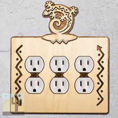 167916 -  Curled Gecko Southwestern Decor Triple Outlet Cover in Natural Birch