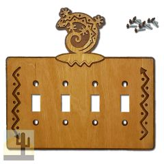 167924S -  Curled Gecko Southwestern Decor Quad Standard Switch Plate in Golden Sienna
