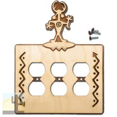 168116 -  Medicine Man Southwestern Decor Triple Outlet Cover in Natural Birch