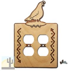 168215 -  Desert Quail Southwestern Decor Double Outlet Cover in Natural Birch