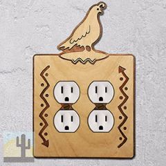 168215 -  Desert Quail Southwestern Decor Double Outlet Cover in Natural Birch