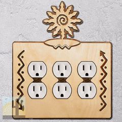 168316 -  12-Ray Southwest Sun Southwestern Decor Triple Outlet Cover in Natural Birch