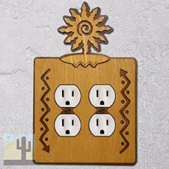 168325 -  12-Ray Southwest Sun Southwestern Decor Double Outlet Cover in Golden Sienna