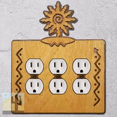 168326 -  12-Ray Southwest Sun Southwestern Decor Triple Outlet Cover in Golden Sienna