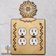 168415 -  24-Ray Southwest Sun Southwestern Decor Double Outlet Cover in Natural Birch