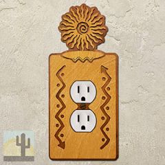 168420 - 24-Ray Southwest Sun Southwestern Decor Single Outlet Cover in Golden Sienna