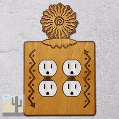 168425 -  24-Ray Southwest Sun Southwestern Decor Double Outlet Cover in Golden Sienna