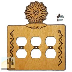168426 -  24-Ray Southwest Sun Southwestern Decor Triple Outlet Cover in Golden Sienna