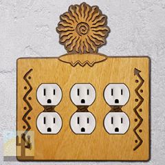 168426 -  24-Ray Southwest Sun Southwestern Decor Triple Outlet Cover in Golden Sienna