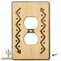 168510 -  Zig-Zag Arrow Southwestern Decor Single Outlet Cover in Natural Birch
