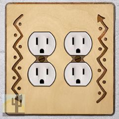 168515 -  Zig-Zag Arrow Southwestern Decor Double Outlet Cover in Natural Birch