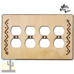 168517 -  Zig-Zag Arrow Southwestern Decor Quad Outlet Cover in Natural Birch