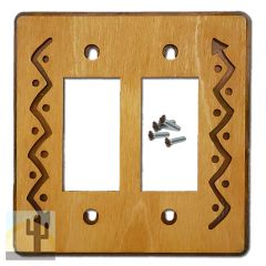 168522R -  Zig-Zag Arrow Southwestern Decor Double Rocker Switch Plate in Golden Sienna