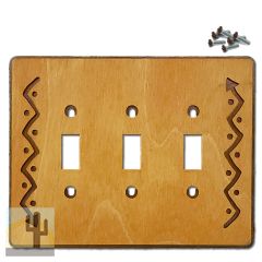 168523S -  Zig-Zag Arrow Southwestern Decor Triple Standard Switch Plate in Golden Sienna