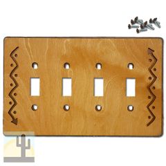 168524S -  Zig-Zag Arrow Southwestern Decor Quad Standard Switch Plate in Golden Sienna