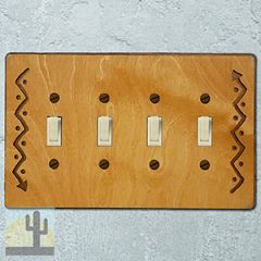 168524S -  Zig-Zag Arrow Southwestern Decor Quad Standard Switch Plate in Golden Sienna