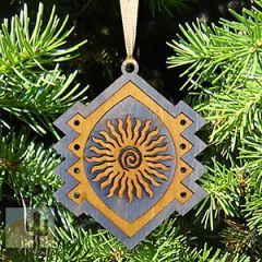 168609 - Sun 24 Point Blue Inlay Ornament