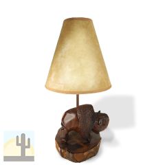 172013 - Buffalo Carved Ironwood Vanity Lamp with Shade