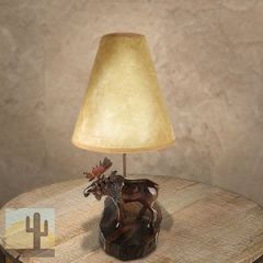 172014 - Moose Carved Ironwood Vanity Lamp with Shade