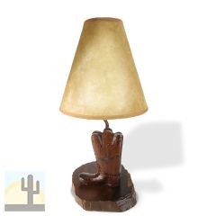 172021 - Boot Carved Ironwood Vanity Lamp with Shade