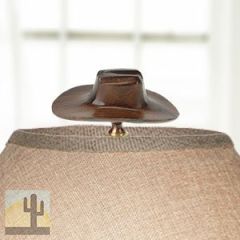 172038 - Cowboy Hat Carved Ironwood Lamp Finial