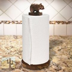 172053 - Rough Bear Carved Ironwood Paper Towel Holder