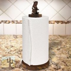 172054 - Bear Sitting Carved Ironwood Paper Towel Holder