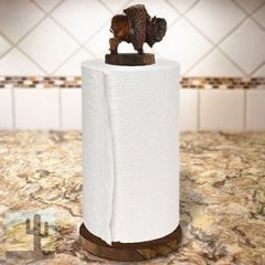 172055 - Buffalo Carved Ironwood Paper Towel Holder
