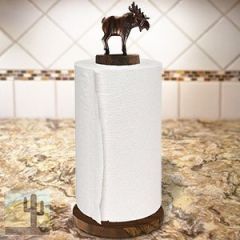 172060 - Moose Carved Ironwood Paper Towel Holder