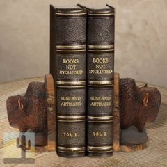 172071 - Buffalo Head Carved Small Ironwood Set of Two Bookends