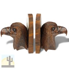 172075 - Eagle Head Carved Small Ironwood Set of Two Bookends