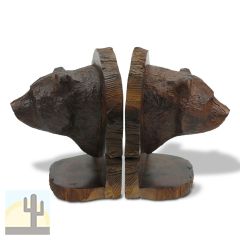 172076 - Bear Head Carved Large Ironwood Set of Two Bookends
