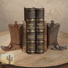 172084 - Boots Carved Large Ironwood Set of Two Bookends