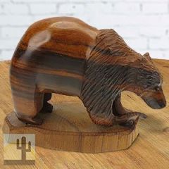 172090 - 4in Long Bear Fishing Hand-Carved in Ironwood