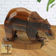 172091 - 6.5in Long Bear Fishing Hand-Carved in Ironwood