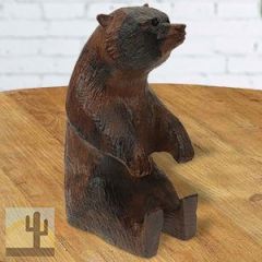 172094 - 4in Tall Rough Bear Sitting Hand-Carved in Ironwood