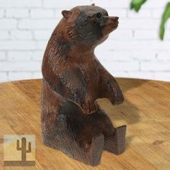172095 - 6.5in Tall Rough Sitting Bear Ironwood Carving