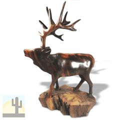 172140 - 14in Tall Elk on Base Hand-Carved in Ironwood