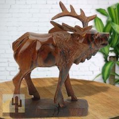 172145 - 12in Long Elk Hand-Carved in Ironwood