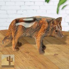 172149 - 6.5in Long Detailed Wolf Hand-Carved in Ironwood