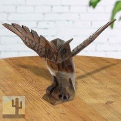 172161 - 5in Wide Flying Owl Hand-Carved in Ironwood
