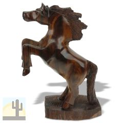 172195 - 6.5in Tall Horse Rearing Hand-Carved in Ironwood