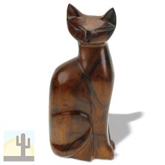 172204 - 5in Tall Sitting Cat Hand-Carved in Ironwood