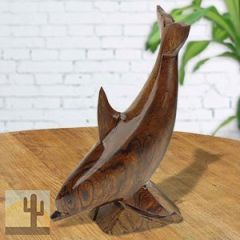 172227 - 9in Tall Dolphin Diving Hand-Carved in Ironwood